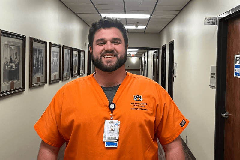 Nolan Bennett, a nursing student at Auburn University's College of Nursing.