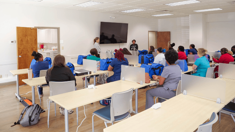 A class session of East Alabama Health's on-site LPN program.